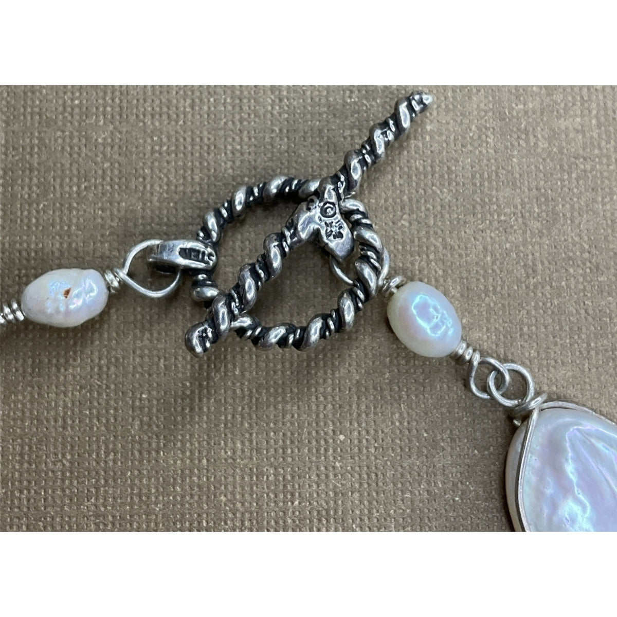 Sterling Silver Freshwater Coin Pearl Bracelet Baroque Pearls Toggle 7.5
