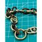 Michael Kors Tortoise Shell And Yellow Gold Tone MK Oval Link Charm Bracelet 8”