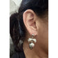 Vintage Sterling Silver 925 Bow Puffy Heart Dangle Earrings 1980s - 1990s