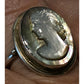 Vintage 800 Silver Cameo Mother Of Pearl Two Tone Twisted Ring Sz 6.75