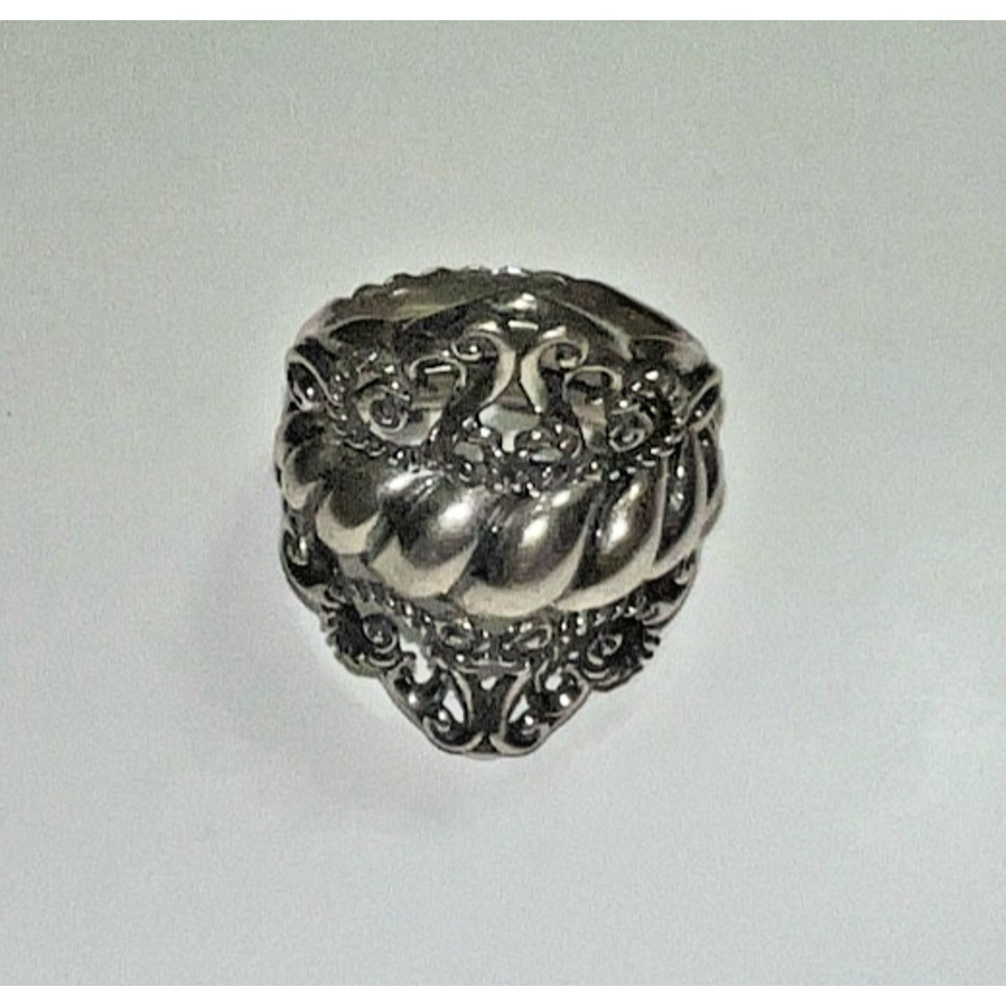 Vintage Sterling Silver Rope & Scroll Design Ring Size 9 – 16g Solid .925
