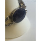 Vintage Sterling Silver Faceted Sodalite Bold Statement Bracelet 7.5 - 44g