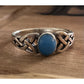 Sterling Silver Celtic Knot Ring with Blue Cabochon – Size 7