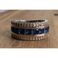 Sterling Silver Blue Stone Ring 925 Two Tone Band Size 6