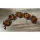 Vintage Baltic Amber Panel Bracelet Sterling Silver Art Nouveau 7 3/4” 51 Grams