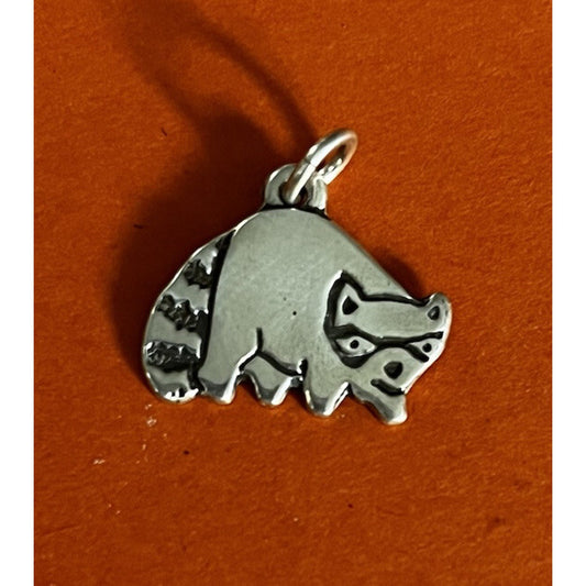 James Avery Retired Sterling Silver Raccoon Charm Or Pendant Pre-Owned