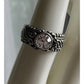 PD Sterling Silver CZ Scroll Ring Vintage Style Style Size 7