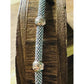 Brand New Italian Sterling Silver Mesh Bracelet w/ Bronze Faceted Beads SS Italy