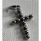 Vintage Sterling Silver Beaded Cross Charm
