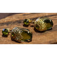 Vintage Sarah Coventry Touch of Elegance Green Glass Clip Gold Tone Earrings ‘71