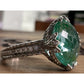 Judith Ripka Sterling Silver Green Spinel Gemstone Statement Ring Size 7.5