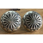 Vintage Sterling Silver Concho Floral Bold Dome Earrings 12g