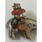 Sterling Silver Bear Fetish Pin Brooch Navajo Style Heartline Bundle 11.7g