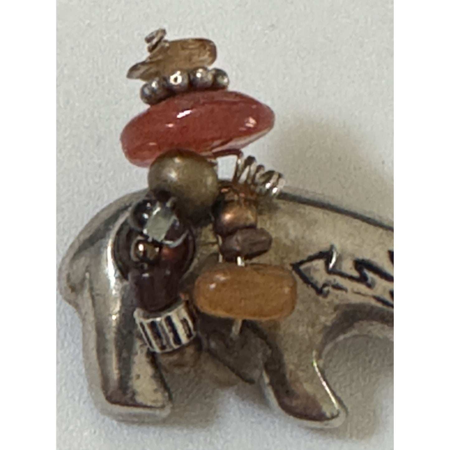 Sterling Silver Bear Fetish Pin Brooch Navajo Style Heartline Bundle 11.7g
