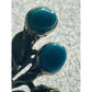 Vintage 925 Sterling Silver Long Turquoise Cabochon Statement Ring Size 7.5