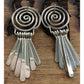 Vintage 925 Sterling Silver Spiral Dangle Earrings Fringe Boho Artisan Style 2”