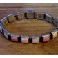 Sterling Silver Pink Shell & Stone Link Bracelet 7” WK 925 China 32.6g