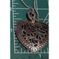 Vintage ATI Italy 925 Sterling Silver Filigree Heart Necklace 17” 10g