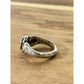 James Avery Retired 14k Gold Hearts & Sterling Silver Ring W/ Garnet Sz 6.5