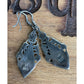 Vintage Green Onyx Art Nouveau Vines Sterling Silver Earrings