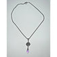 Vintage Lori Rogers Sterling Silver Amethyst Teardrop Pendant And Necklace