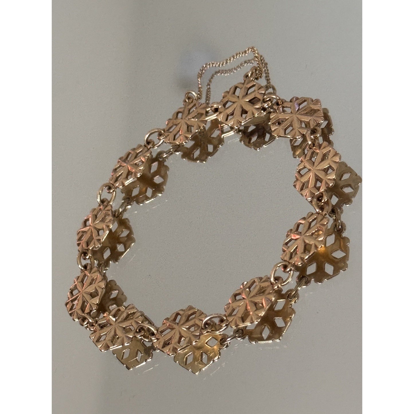 Pre Owned Retired ULTRA RARE James Avery 14K Crystalline Snowflake Bracelet 8” 18gr - 1984