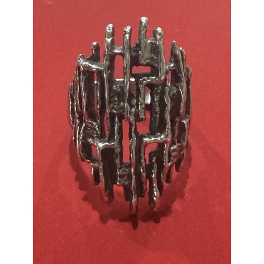 James Avery Retired Sterling Silver Brutalist Ring Size 8.5 Pre-Owned