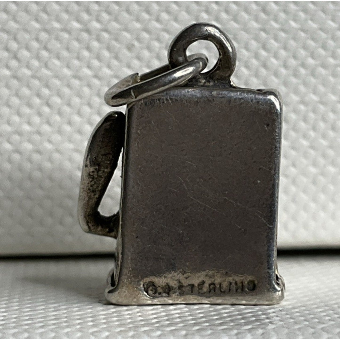 Vintage Sterling Silver Slot Machine Charm Pendant Casino Gambling Theme
