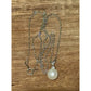 Sterling Silver 925 Genuine Pearl with CZ Pendant on 925 Necklace 18”