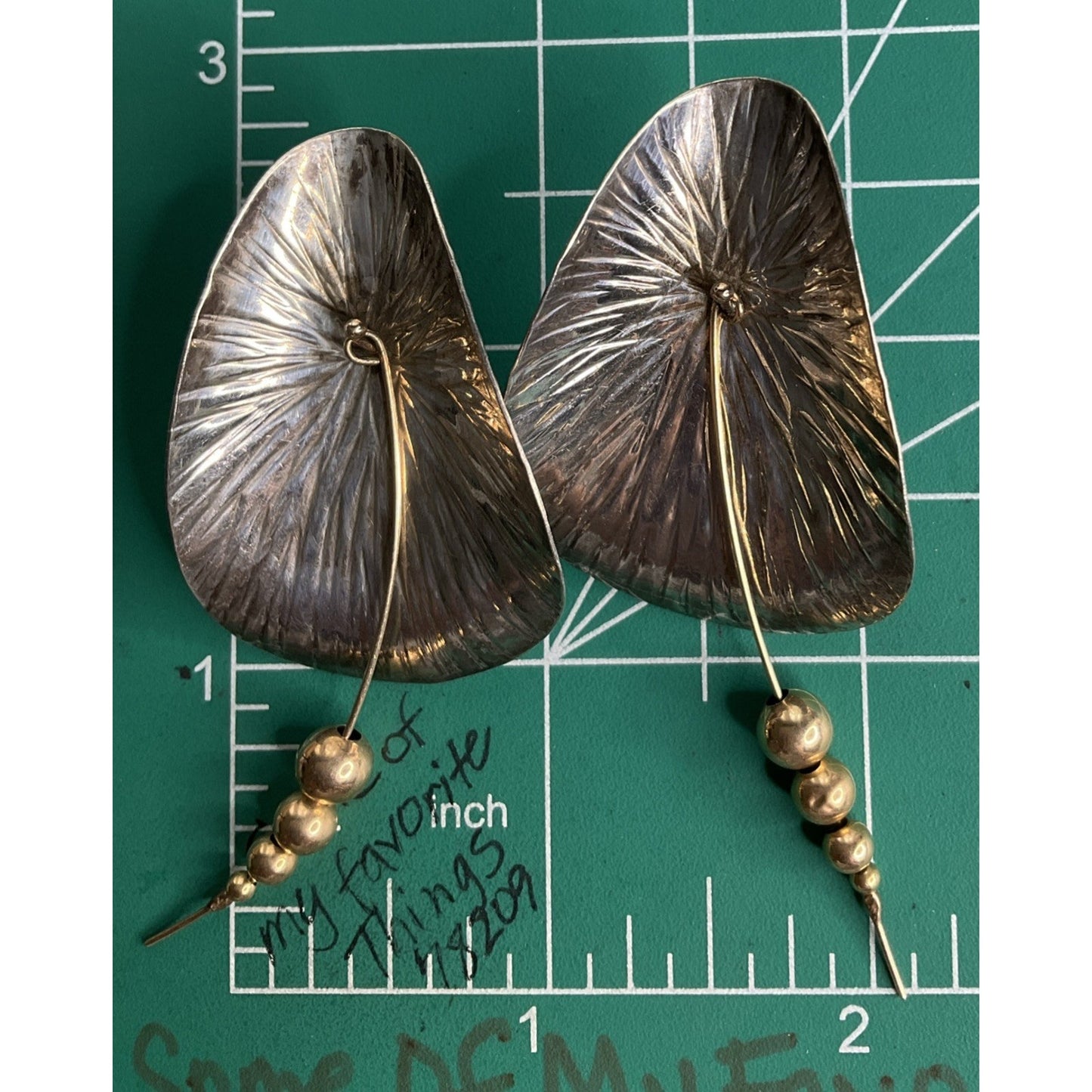 Lilly Flaver Sterling Silver Leaf Statement Earrings Artisan
