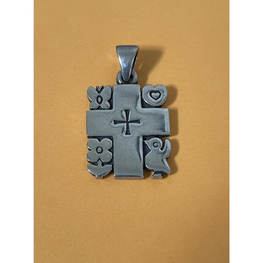 James Avery Retired Silver Cross Butterfly, Heart, Flower, and Bird Pendant Pre-Owned