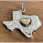 Retired James Avery Deep in the Heart Of Texas Hammered 925 & 14k Heart Pendant