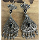 Vintage Sterling Silver Filigree Black Onyx Chandelier Earrings