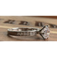 SU Sterling Silver Glass Solitaire Ring Moissanite Accents Size 6.5