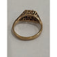 Vintage 18K HGE Yellow Gold Tone Illusion CZ Diamond Ring Art Deco Style 7.5