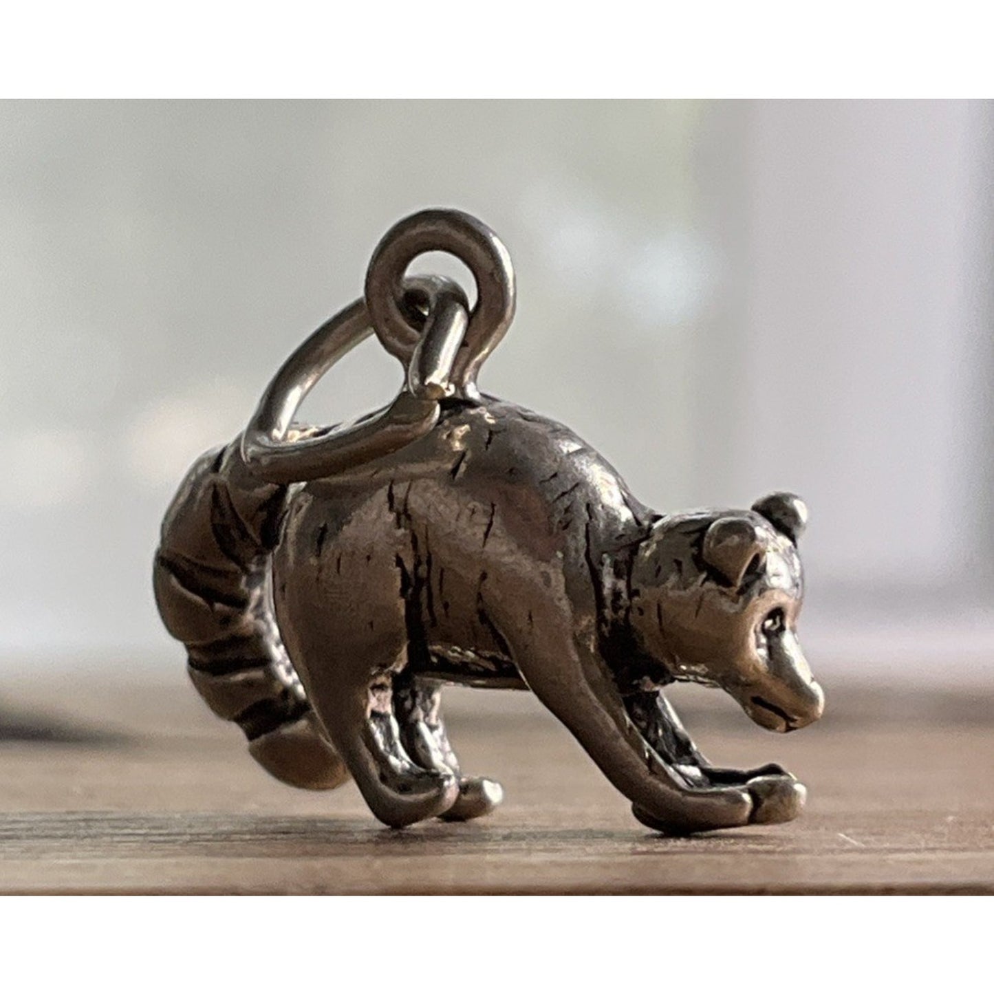 925 Sterling Silver Raccoon Charm