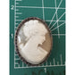Vintage Hand Carved Shell Cameo 800 Silver European Brooch Or Pendant 1.5”
