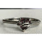 Sterling Silver Garnet Heart Bypass Love Ring 925 January Birthstone Size 10.25
