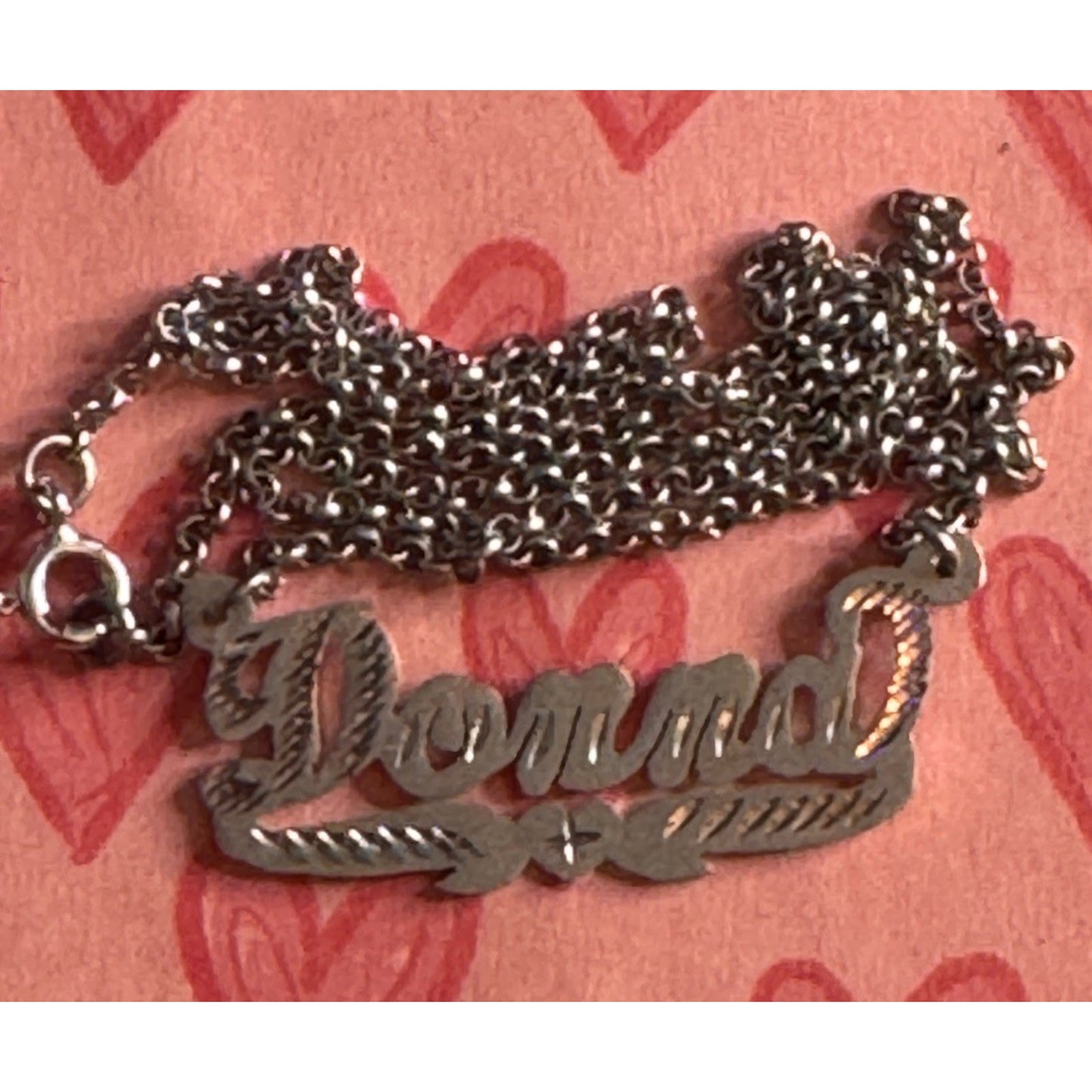 Sterling Silver 925 DONNA Nameplate Necklace 17” Circa 2025