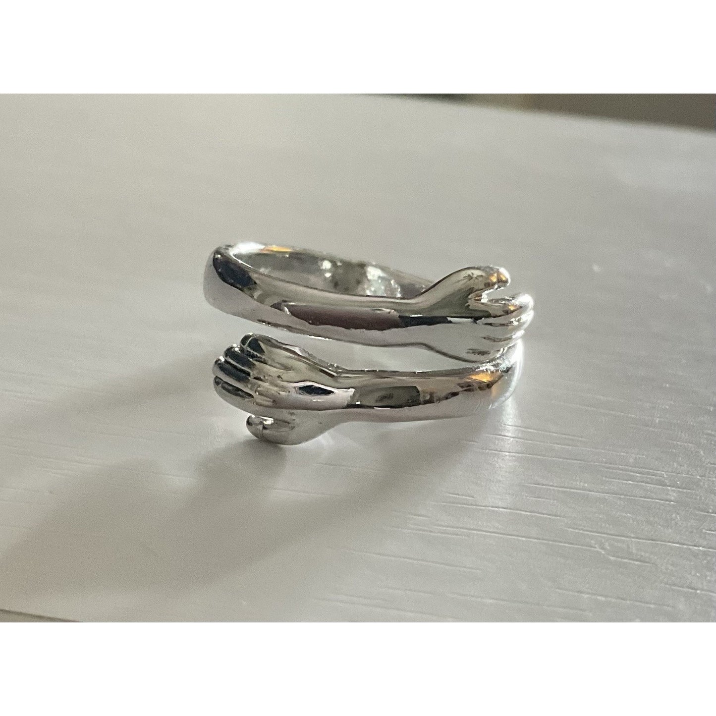 Vintage Sterling Silver Wrap Ring Hand Design Size 7