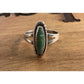 Vintage Navajo Oval Turquoise Sterling Silver Southwestern Style Ring Size 8
