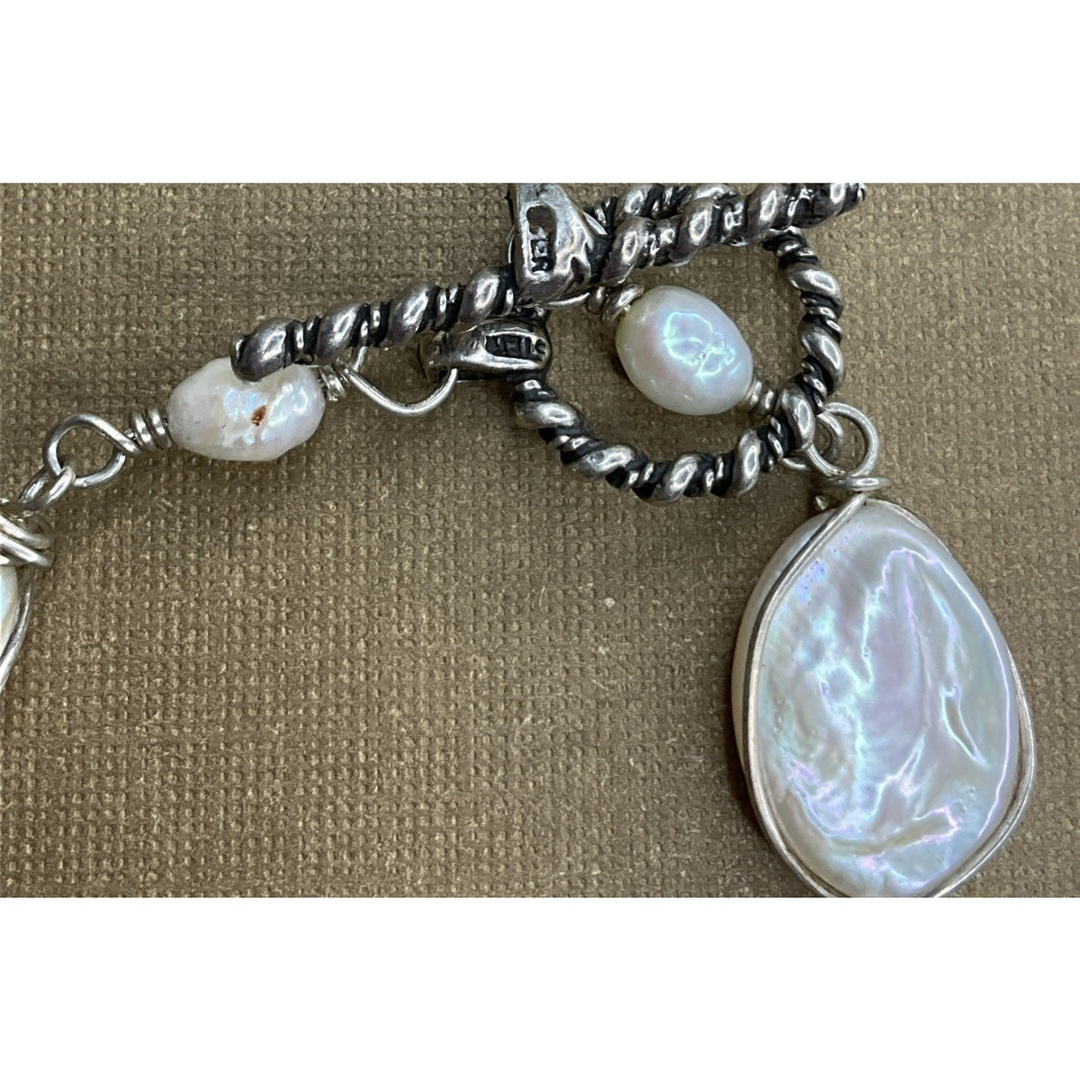 Sterling Silver Freshwater Coin Pearl Bracelet Baroque Pearls Toggle 7.5