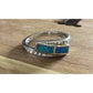 Sterling Silver Blue Opal Inlay Ring Size 6 CZ Accent Wrap Ring