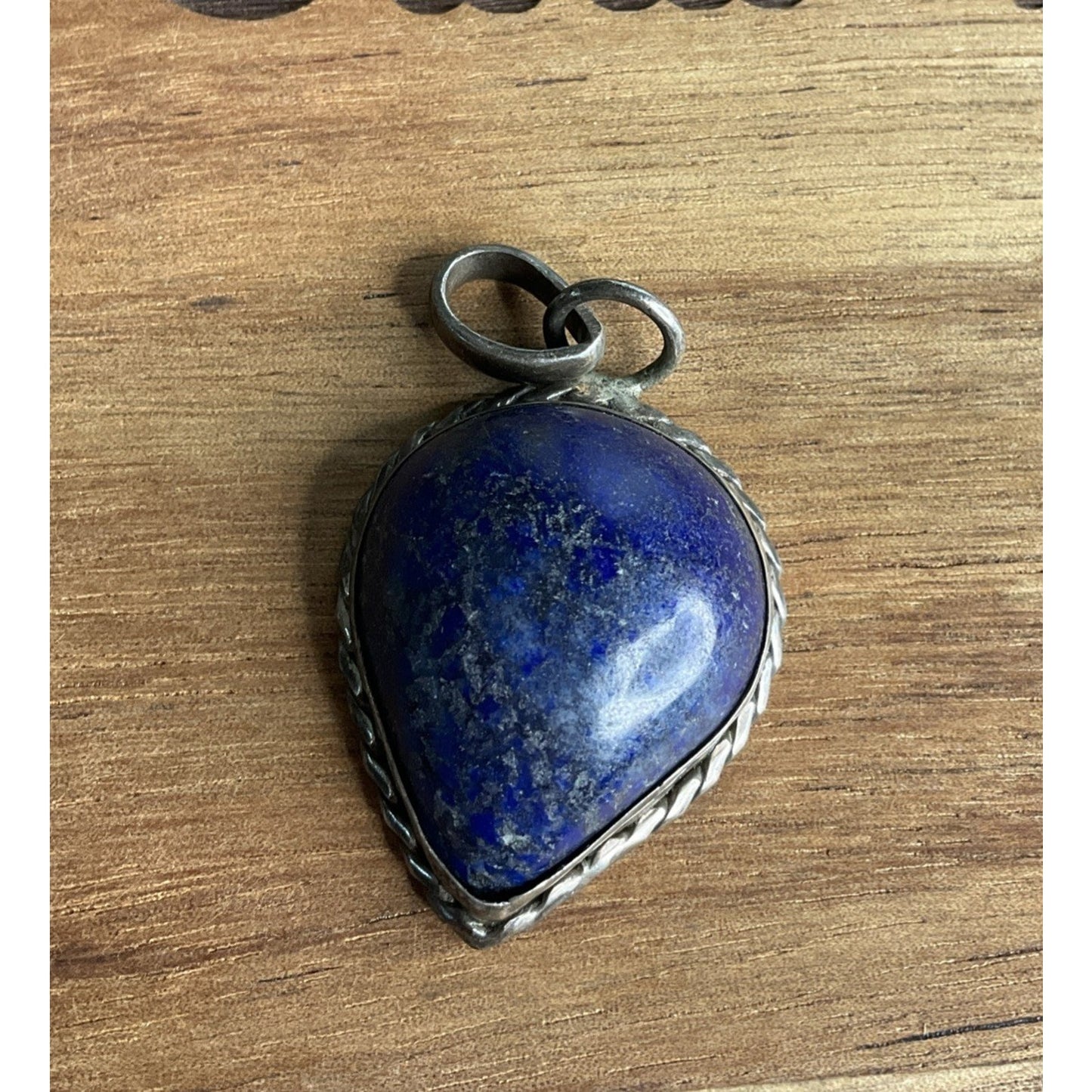 Sterling Silver Lapis Azuli Pendant ( Treardrop Cabochon)