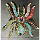 BNWOT Multi Color Rhinestone Silver Long Legs Spider Scarf Magnetic Brooch Pin