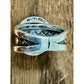 Vintage CFJ Thai Mother of Pearl 925 Sterling Silver Statement Ring Size 6.5