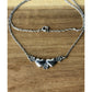 James Avery Retired Sterling Silver Flower Heart Necklace 15”