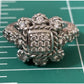 Judith Ripka Sterling Silver Diamonique Halo Cluster Ring size 7 - 9gr