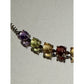 Multi Gemstone Sterling Silver Slider Bracelet Amethyst Garnet Citrine Peridot