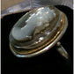 Vintage 800 Silver Cameo Mother Of Pearl Two Tone Twisted Ring Sz 6.75